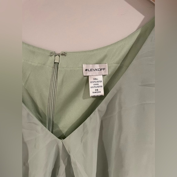 Bill Levkoff Chiffon Flutter Sleeve Bridesmaid Dress, Pistachio Green Formalwear - Picture 9 of 10